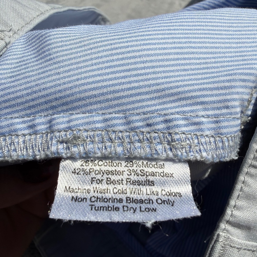 Peter Millar Mens 37 Gray Flat Front Cotton Blend Stretch Chino Shorts 8 Inseam - Picture 6 of 14